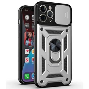 huismerk Sliding Camera Cover Design TPU + PC beschermhoes voor iPhone 12 mini (zilver)