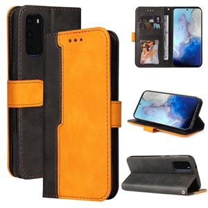 huismerk Voor Samsung Galaxy S20 + Business Stitching-Color Horizontal Flip PU Lederen Case met Houder & Card Slots & Fotolijst (Oranje)