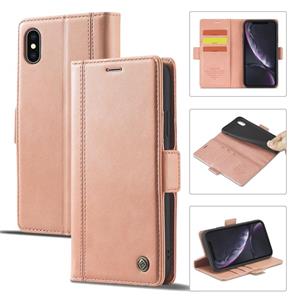 lc.imeeke Lc.imeeeke magnetische gesp PU + TPU horizontale flip lederen tas met houder & kaart slots & portefeuille voor iPhone X / XS (rose goud)