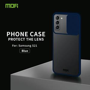 Voor Samsung Galaxy S21 5G MOFI Xing Dun Series Translucent Frosted PC + TPU Privacy Anti-glare Shockproof All-inclusive Beschermhoes (Blauw)