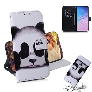 huismerk Panda patroon gekleurde tekening horizontale Flip lederen case voor de Galaxy S10 met houder & card slots & portemonnee