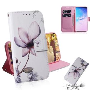 huismerk Magnolia bloem patroon gekleurde tekening horizontale Flip lederen case voor Galaxy S10 met houder & card slots & portemonnee