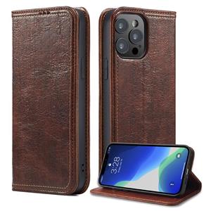 huismerk Vintage schors textuur Wallet Lederen telefoonhoesje voor iPhone 13 Pro