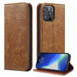 huismerk Vintage Bark Texture Wallet Lederen telefoonhoesje voor iPhone 13 Pro (Khaki)