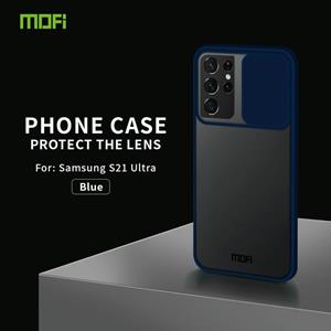 Voor Samsung Galaxy S21 Ultra 5G MOFI Xing Dun Series Translucent Frosted PC + TPU Privacy Anti-glare Shockproof All-inclusive Beschermhoes (Blauw)