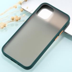 huismerk Voor iPhone 12 Skin Feel-serie Shockproof Frosted TPU + PC Beschermhoes (Donkergroen)