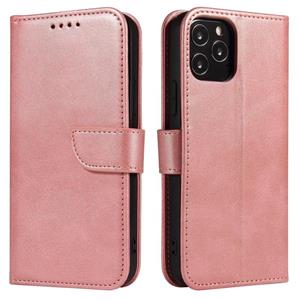 huismerk Kalf textuur gesp horizontale flip lederen tas met houder & kaart slots & portefeuille voor iphone 13 pro (rose goud)