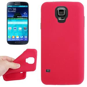 Huismerk Anti-kras Silicon hoesje voor Samsung Galaxy S V / S5 / G900 (rood)