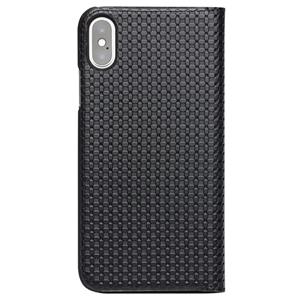 Voor iPhone XS / X QIALINO Grid Texture Horizontale Flip Lederen case met Smart View Window & Sleep / Wake-up Function(Zwart)