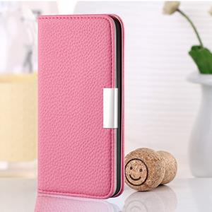 huismerk Voor iPhone XR Litchi Texture Horizontal Flip Leather Case met Holder & Card Slots(Pink)