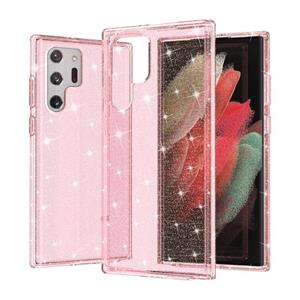 huismerk Voor Samsung Galaxy S22 Ultra 5G Schokbestendig Terminator Stijl Glitter Poeder Beschermende Telefoon Case (Pink)