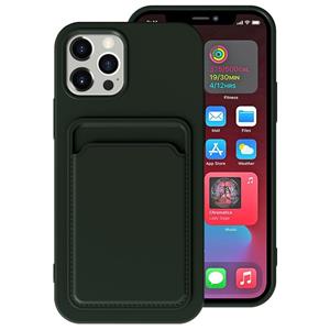 huismerk TPU + Flanel voering schokdichte behuizing met kaartslots voor iPhone 13 mini