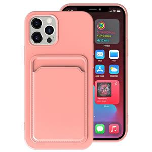 huismerk TPU + Flanel voering schokdichte behuizing met kaartslots voor iPhone 13 mini