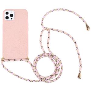 huismerk Tarwe stromateriaal + TPU-schokbestendig geval met neklanyard voor iphone 13 pro