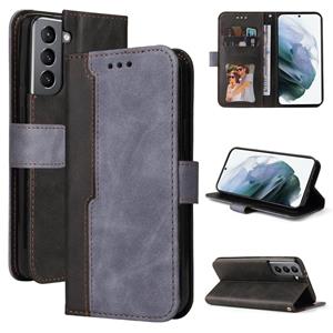 huismerk Voor Samsung Galaxy S21 + 5G Business Stitching-Color Horizontale Flip PU-lederen tas met houder & kaartslots & fotolijst