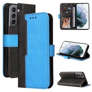 huismerk Voor Samsung Galaxy S21 + 5G Zakelijke Stitching-Color Horizontale Flip PU Lederen Case met Houder & Card Slots & Fotolijst