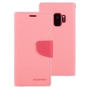 huismerk MERCURY GOOSPERY FANCY dagboek voor Galaxy S9 Kruis textuur horizontale Flip lederen draagtas met kaartsleuven & portemonnee & Holder(Pink)