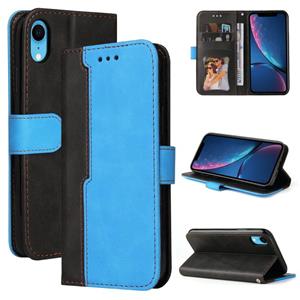 huismerk Zakelijke Stitching-Color Horizontale Flip PU Lederen Case met Houder & Card Slots & Fotolijst voor iPhone XS MAX