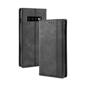 huismerk Magnetische Buckle retro textuur horizontale Flip lederen case voor Galaxy S10 met houder & kaartsleuven & portemonnee (zwart)