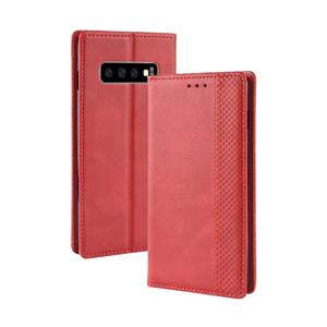 huismerk Magnetische Buckle retro textuur horizontale Flip lederen case voor Galaxy S10 met houder & kaartsleuven & portemonnee (rood)