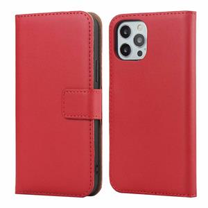 huismerk Effen textuur koeienhuid lederen horizontale flip case met magnetische sluiting & houder & kaart slots & portemonnee voor iPhone 12 Mini (rood)