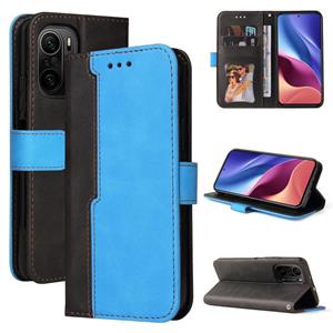 huismerk Voor Xiaomi Redmi K40 / K40 PRO / POCO F3 / MI 11I Zakelijk Stitching-Color Horizontale Flip PU Lederen Case Met Houder & Card Slots & Fotolijst