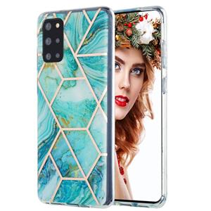 huismerk Voor Samsung Galaxy S20 3D Electroplating Marble Pattern TPU Beschermhoes(Blauw)