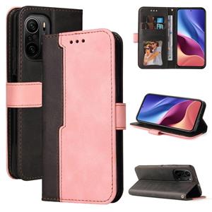 huismerk Voor Xiaomi Redmi K40 / K40 PRO / POCO F3 / MI 11I BUSINESS STIKKLEUR-COLOR HORIZONTELIJKE FLIP PU lederen tas met houder & kaart slots & fotolijst