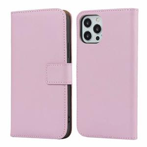 huismerk Effen textuur koeienhuid lederen horizontale flip case met magnetische sluiting & houder & kaart slots & portemonnee voor iPhone 12 Mini (roze)