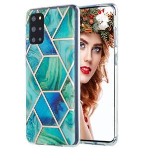 huismerk Voor Samsung Galaxy S20 3D Electroplating Marble Pattern TPU Beschermhoes (Groen)