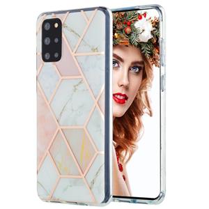 huismerk Voor Samsung Galaxy S20 Plus 3D Electroplating Marble Pattern TPU Beschermhoes (Roze Wit)