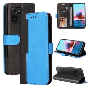 huismerk Voor Xiaomi Redmi Note 10 4G Business Stitching-Color Horizontal Flip PU lederen tas met houder & kaartslots & fotolijst