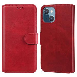 huismerk Klassieke kalfstructuur PU + TPU horizontale flip lederen tas met houder & kaart slots & portemonnee voor iPhone 13 mini