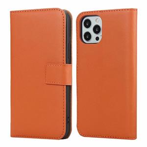 huismerk Effen textuur koeienhuid lederen horizontale flip case met magnetische sluiting & houder & kaart slots & portemonnee voor iPhone 12 Mini (Oranje)