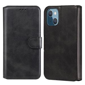 huismerk Klassieke kalfstructuur PU + TPU horizontale flip lederen tas met houder & kaart slots & portefeuille voor iPhone 13 mini