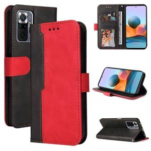 huismerk Voor Xiaomi Redmi Note 10 Pro / Note 10 Pro Max Business Stitching-Color Horizontal Flip PU Lederen Case met Houder & Card Slots & Fotolijst