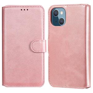 huismerk Klassieke kalfstructuur PU + TPU horizontale flip lederen tas met houder & kaart slots & portefeuille voor iphone 13 mini (rose goud)