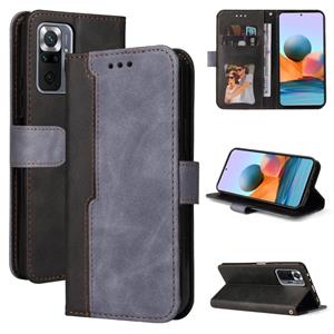 huismerk Voor Xiaomi Redmi Note 10 Pro / Note 10 Pro Max Business Stitching-Color Horizontal Flip PU lederen tas met houder & kaart slots & fotolijst