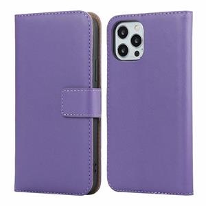 huismerk Effen textuur koeienhuid lederen horizontale flip case met magnetische sluiting & houder & kaart slots & portemonnee voor iPhone 12 Mini (paars)