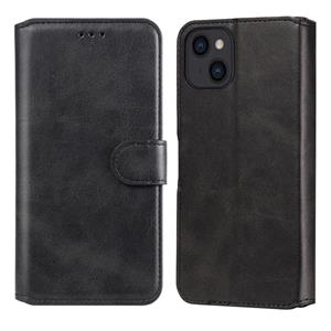 huismerk Klassieke kalfstructuur PU + TPU horizontale flip lederen tas met houder & kaart slots & portefeuille voor iphone 13