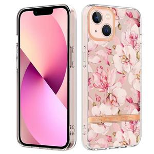 huismerk Bloemen en planten Serie IMD TPU Telefoonhoes voor iPhone 13 (Pink Gardenia)