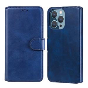 huismerk Klassieke kalfstructuur PU + TPU horizontale flip lederen tas met houder & kaart slots & portefeuille voor iphone 13 pro