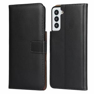 huismerk Effen textuur koeienhuid lederen horizontale flip case met magnetische sluiting & houder & kaart slots & portemonnee voor Samsung Galaxy S21 5G (zwart