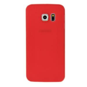 Huismerk Samsung Galaxy S6 Edge transparant ultra-dun 0.3mm Polycarbonaat back cover Hoesje (rood)