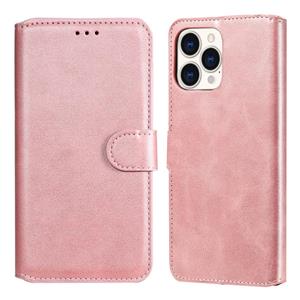 huismerk Klassieke kalfstructuur PU + TPU horizontale flip lederen tas met houder & kaart slots & portemonnee voor iphone 13 pro max (rose goud)