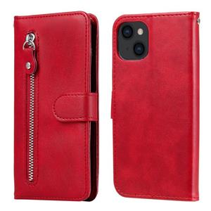 huismerk Mode kalf textuur rits horizontale flip lederen tas met standaard & kaart slots & portemonnee functie voor iphone 13