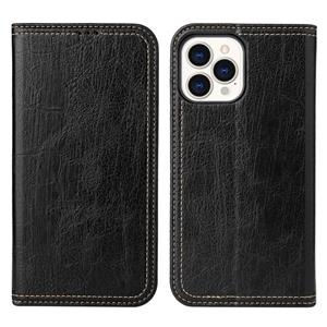 fierreshann Fierre Shann Retro Tree Bark Texture PU Magnetische Horizontale Flip Lederen Case met Houder & Card Slots & Portemonnee voor iPhone 13 Pro (Black)