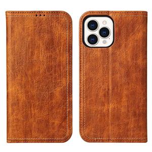 fierreshann Fierre Shann Retro Tree Bark Texture PU Magnetische Horizontale Flip Leren Case met Houder & Card Slots & Portemonnee voor iPhone 13 Pro (Brown)