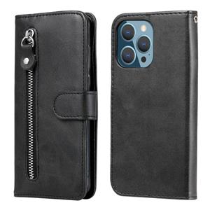 huismerk Mode kalf textuur rits horizontale flip lederen tas met standaard & kaart slots & portemonnee functie voor iphone 13 pro