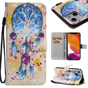 huismerk 3D Painted Pattern Horizontal Flip Leather Case with Holder & Card Slots & Wallet For iPhone 13(Wind Chimes)